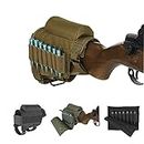 Wsobue Rifle Buttstock, Hunting Shooting Tactical Cheek Rest Pad Ammo Pouch with 7 Shells Holder (Khaki)