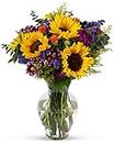 BENCHMARK BOUQUETS - Flowering Fields (Glass Vase Included), Next-Day Delivery, Gift Fresh Flowers for Birthday, Anniversary, Get Well, Sympathy, Graduation, Congratulations, Thank You