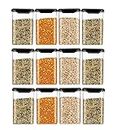 LINEAR 1100 ML Square Airtight Storage Jar and Container organizer | Kitchen Accessories Items | kitchen containers set | plastic containers for home and kitchen storage boxes set Of (6)