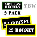 22 HORNET Ammo Label Decals Box Stickers decals 2 Pack  3"x1.15" BLYW