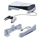 Tolesum Support Horizontal pour PS5 Slim Console avec Hub USB 4 Ports, Upgraded Base Support Accessoires Compatible avec Playstation 5 Slim Disc & Digital Edition Stand Holder