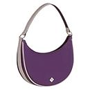 Nestasia Half Moon Shoulder Bag | Women's Hobo PU Leather Bag | Spacious with 1 External Zip Pocket | Perfect for Everyday Use | Purple and Grey