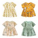 Kurzarm Sommer Baby Baumwolle Kleid süßes Muster Freizeit Mädchen Kleidung