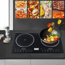 110V Induction Cooktop 2 Burners Electric Hob Cook Top Stove Ceramic Cooktop USA