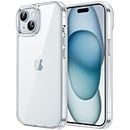 JETech Hülle für iPhone 15 6,1 Zoll, Nie Vergilbung Handyhülle Stoßfest, Schutzhülle Anti-Kratzt Transparent Rückseite (Durchsichtig)
