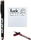 Fresh Outta Fucks Pad and Pen,Funny Pad and Pen,Snarky Novelty Office Supplies,Funny Sticky Notes and Pen Set,Humorous Gifts for Friends, Co-Workers, Boss. (Black)
