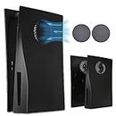 PS5 Faceplate with Cooling Vents and Dust Filter for Disc Edition DOBEWINGDELOU PS5 Face Plate Console Cover Replacement Side Plate Shell Dustproof Accessories ABS Case Black