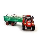 Manos Friction Tractor Trolley with Firm Animal Toys Horse-Cow-Sheep, Pull Back Plastic Tractor with Trolly for Kids, Tractor Toy for Kids (Multicolor, Pack of: 1)