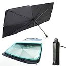 CHHMAELOVE Car Windshield Sun Shade Umbrella, Car Window Sunshades Foldable Auto Sunshades Shade with Storage Bag, Keeps Vehicle Cool for Ultimate UV/Sun Protection,79x145cm