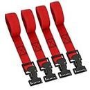 XSTRAP STANDARD 4pk 1" x 5-1/2ft JUST Clip All-Purpose Lashing Strap, Alligator Thumb Buckle Cargo Secure Utility Webbing, Red