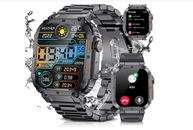 Smart Watch militare da uomo (risposta/chiamate quadranti), touch screen 1,96"" HD, 100+ Spor