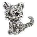 Retro Cute Cat Brooch Rhinestone Lapel Collar Brooches Pin Jewelry Clothing Accessories for Women Comfortable and Practical Useful and Practical