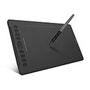 HUION Drawing Tablet H1161 Graphic Pen Tablet 8192 Pen Pressure with Battery-Free Stylus for Chromebook, Android, Windows, Mac and Linux Touch Strip 11inch