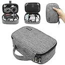 sisma Travel Cords Organizer Universal Small Electronic Accessories Carrying Bag for Cables Adapter USB Sticks Leads Memory Cards, Grey 1680D-Fabrics SCB17092B