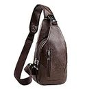 Clearance Leather Sling Crossbody Bag for Men Women Shoulder Chest Bags with USB Charging Port Outdoor Travel Hiking Daypacks Same Day Delivery Items Prime Deals Of The Day
