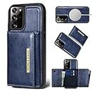 PULOKA Wallet Case Cover for Samsung Galaxy S21 Ultra - Premium Leather, 5 Card Slots, Kickstand, Detachbale Wallet - Blue