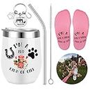 Pbisnrmo Newtay 3 Pcs Christmas Horse Lover Gifts, I'm a Dog and Horse Kind of Girl Horse Wine Coffee Tumbler, a Horse Keychain and Pink Socks for Teen Girls Women Horse Dog Lovers