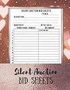 Silent Auction Bid Forms: Large Size Fundraising Event Organizer Log Book | Charity Auction Bid Tracker Planner | Fundraising Event Planner | 100 Pages 8.5 x 11 inches