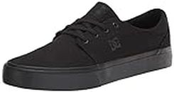DC Men's Trase Tx Skate Shoe, Black/Black/Black, 5