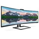 Philips Brilliance 499P9H1/75 49-inch Curved SuperWide Dual QHD LCD Display with Pop-Up Webcam with Windows Hello
