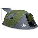 AYAMAYA 6 Person Pop Up Tents for Camping - Waterproof Instant Tent Upgraded 2 Doors with Vestibule & Porch, Double Layer Large Size Family Easy Tent Automatic Setup for 4-6 People Camping Hiking