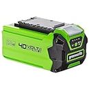 Greenworks Batterie 40V - Puissante Batterie Lithium-Ion 2Ah Pour Outils de Jardin et Électriques 40V Greenworks, Charge Rapide, Contrôle de la Charge par LED à 3 Niveaux, Garantie 2 Ans - G40B2