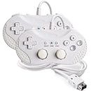 MODESLAB 2 Pack Classic Controller Compatible for Wii/Wii U/NES Classic Edition (NES Mini) / SNES Mini, Classic Console Game pad Joypad for Wii Wii U (White)