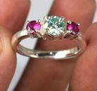 2.42 Ct Certified Round Diamond Solitaire Women Ring With Ruby Accents Best Deal