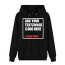 JerseyHUB Custom Hoodie Design Your Own Personalized hooded pullover Sweatshirt with your own text image two sides print (Black, XX-Large)