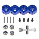 4x Wheel Hex Adapter With M4 Flanged Lock Nut for 1/10 Traxxas Slash 4x4 RC Car