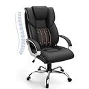 Farini Executive Office Chair, High Back Ergonomic Chairs with Padded Cushion, PU Leather Chairs with Adjustable Lumbar Support and Smooth Rolling Wheels
