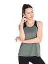 CHKOKKO Women Gym Tank Tops Sleeveless Sports Vest Leaf Green S