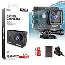 SJCAM SJ4K Action Camera 4K30fps Caméra Sport, 98FT/30M Underwater Caméra Etanche with EIS Stabilization, 170°FOV 5X Digital Zoom with Accessories Kits for Riding Hiking Diving