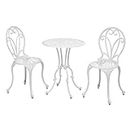 Takasho IGF-TS01W Garden Furniture, Floor, Cafe Table, Set of 3, White