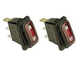 On/Off Power Switch for Razor (2 Pack) - KCD1 Red Illuminated On-Off Switch for Razor E100, E200, E300, Crazy Cart, GF, Drifter, Dune Buggy - Heavy Duty Waterproof Rubber Boot 3-Pin On-Off Switch