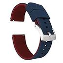 21mm Navy Blue/Crimson Red - BARTON Elite Silicone Watch Bands - Quick Release - Choose Strap Color & Width