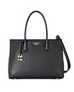 Princely London Handtasche Julia - Elegante Handtasche & Umhängetasche Damen - Tragbar als Crossbody Bag mit Reißverschluss & Innenfächern - Schwarz