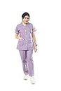 UNIFORM CRAFT Female Nurse Uniform | Hospital Staff, clinics, Home Health, Nanny Uniforms for Women made of Polyester-Cotton (M, Light Purple)