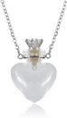 1 pieza Vial de Corazón Transparente Botella de Perfume Collares Cadena de Acero Inoxidable Haz un Deseo 