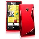 annaPrime Etui Coque Housse pour Nokia Lumia 520/525/ 521 RM-917, Coque Silicone Gel Motif S au Dos Couleur Rouge