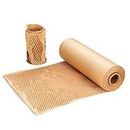 Packing Paper Cushioning Wrap SZSYumUnion Honeycomb Wrap Paper Roll Perforated-Packing 1200 Inch x 12 Inch Packaging Wrap for Moving House Shipping Breakables(Bubble Wrap Alternative)