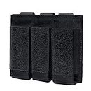 Azarxis Tactical Double Triple Pistol Mag Pouch Open Top MOLLE EDC Flashlight Knife Holster for Glock M1911 92F Magazines 40mm Grenade (#02 Black - Triple Pistol Pouch)