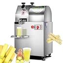 300KG/H Commercial Sugarcane Juicer, 1100W Electric Sugar Cane Ginger Juice Press Extractor - 80% Juice Yield, High Density Filtration Residue Net + 3 Stainless Steel Rollers