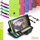 ID Card Wallet Flip Leather Stand Case Cover for NOKIA Lumia 630 635 + Stylus Cb