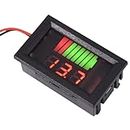 ROBOWAY DC 12V-60V Lead Acid Red Digital Lead Battery Capacity Indicator Charge Level Lead-Acid LED Tester Voltmeter - Red Display - Electronic Component