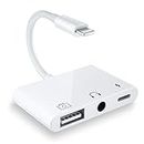 Lightning Female Adapter,Lightning USB Adapter,Lightning to USB 3 Camera Adapter USB Flash Drive for iPhone 14 13 12 11 Pro Max Plus Mini X XR XS iPad