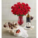Deliciously Decadent™ 24 Red Roses, 12 Drizzled Strawberries, And Cabernet Sauvignon, Assorted Foods, Flowers by Harry & David