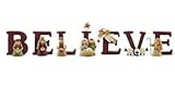 Blossom Bucket B-E-L-I-E-V-E Nativity Resin Christmas Decoration Set of 7 Letters - Size 1.75 in Tall