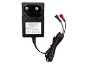 6 Volt 1 Amp Fast Battery Charger with Thimble Connector, Double Indicator (AC Input 220v 50Hz Dc Output 6 Volt 1 Amp) Black