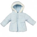 Baby Boys Star Jacket Microfibre Hooded Padded Quilted Coat Zip 0-24M Blue ~ abg